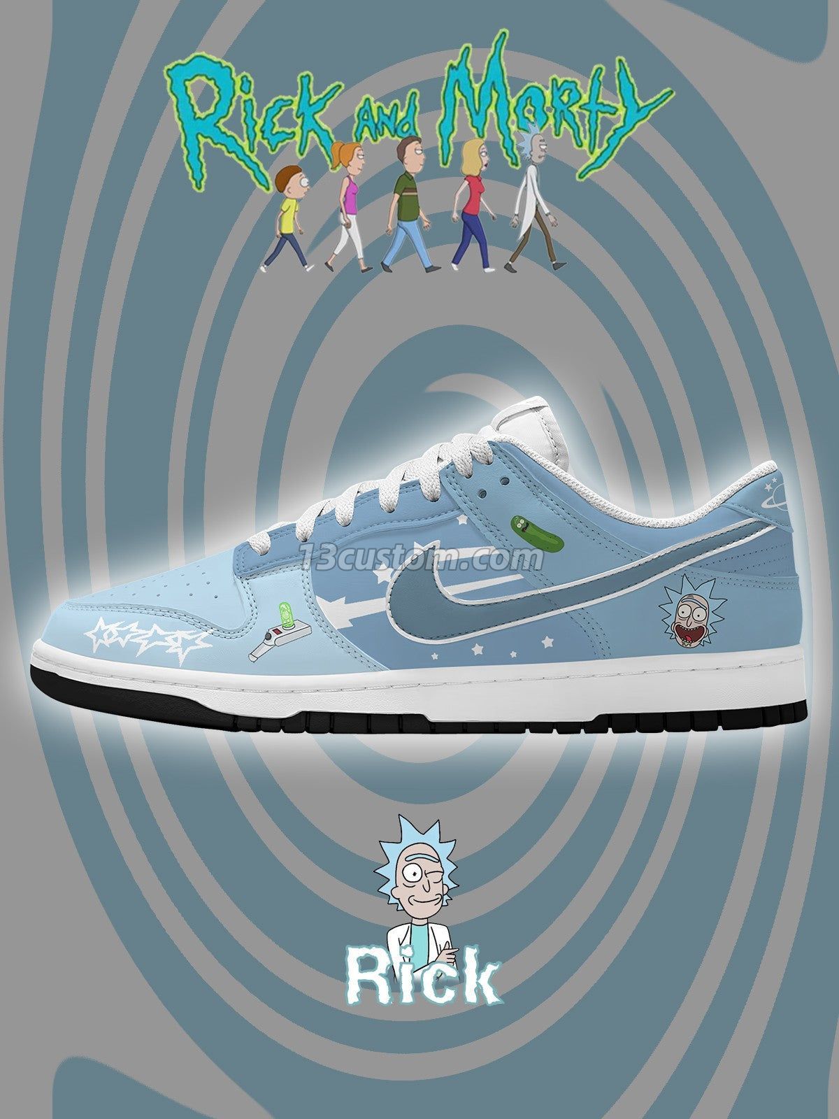 Rick Sanchez V.2 Custom Court-Low Sneakers