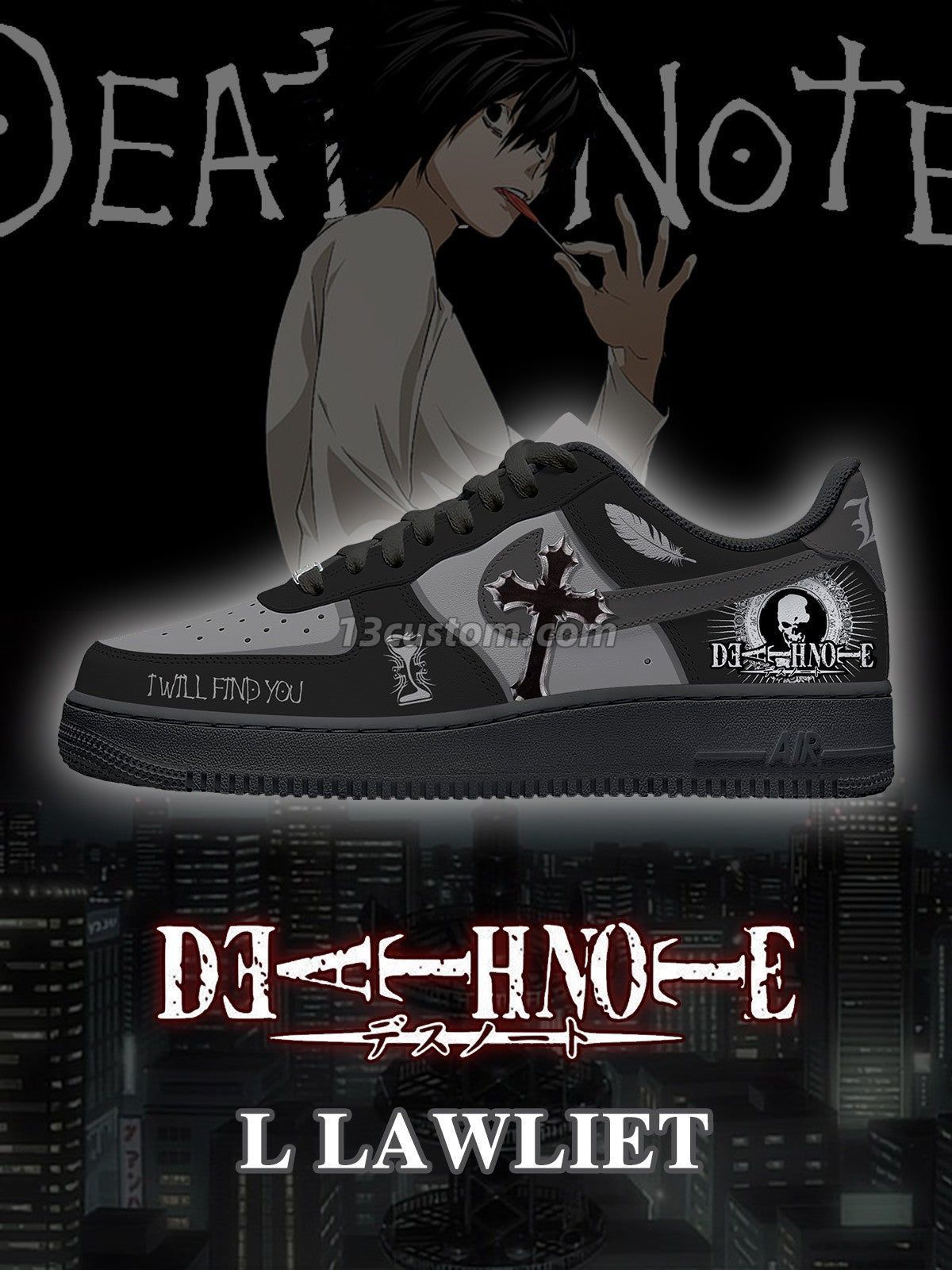 L Lawliet V.2 Custom Sneakers
