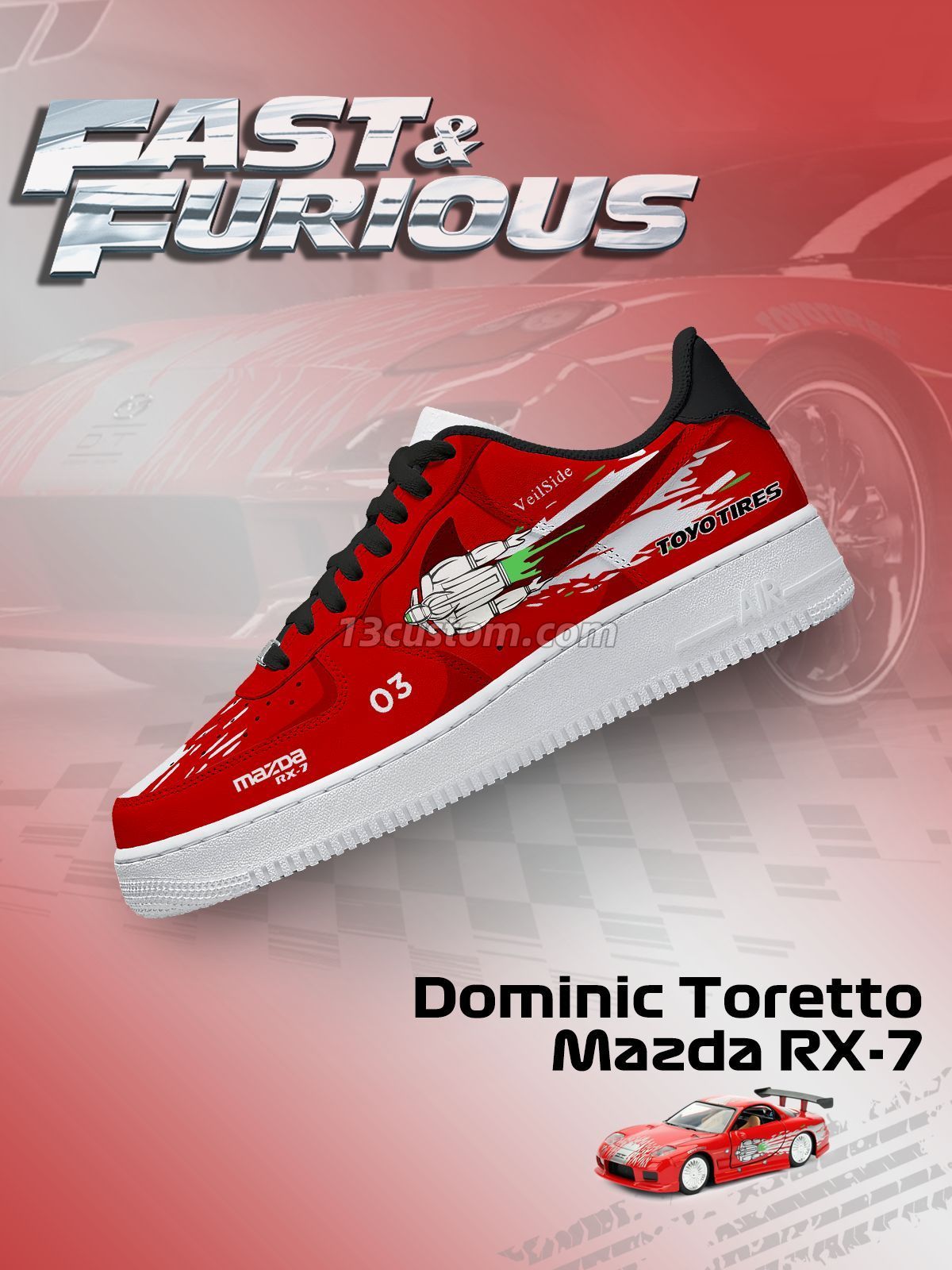 Dominic Toretto RX-7 Custom Sneakers