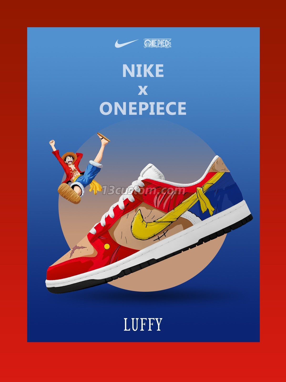 Monkey D. Luffy V.7 Custom Court-Low Sneakers