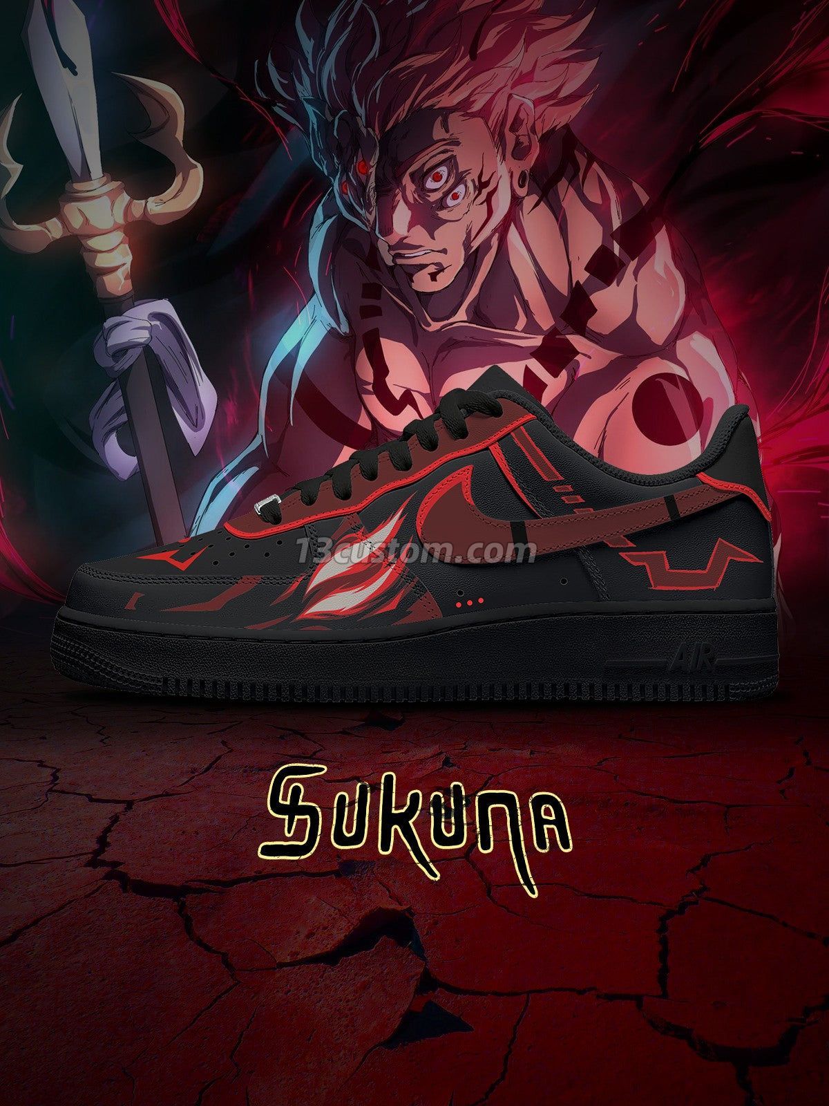 Ryomen Sukuna True Form Custom Sneakers