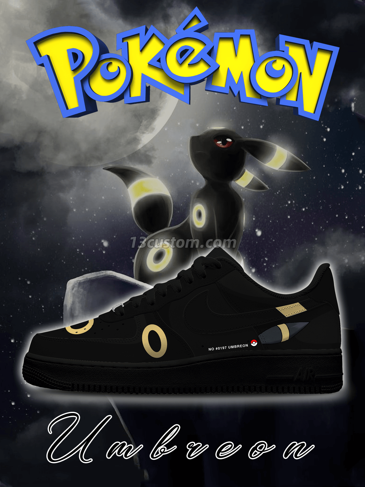No.0197 Umbreon Style 1 Custom Sneakers