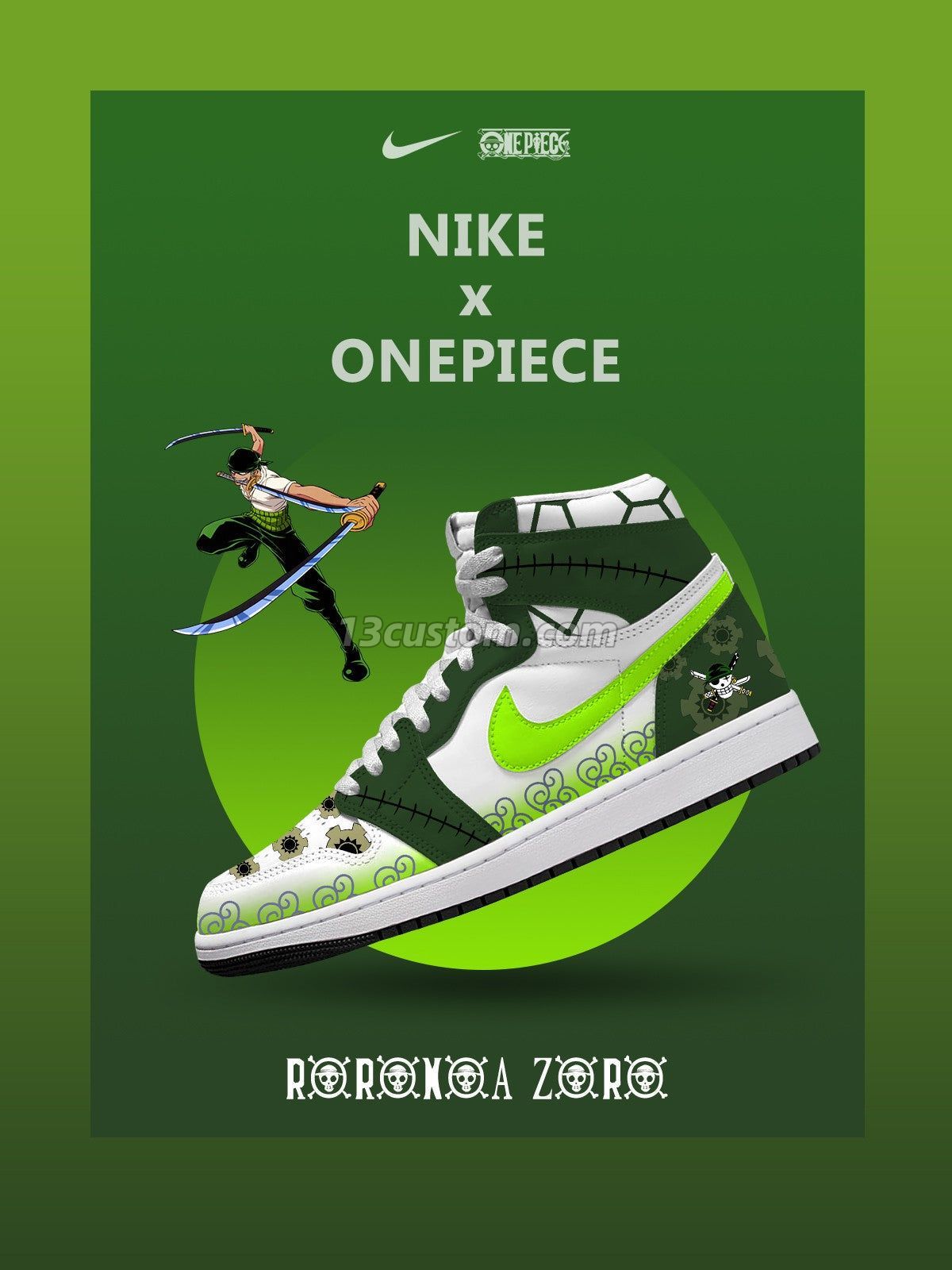Roronoa Zoro V.3 Custom High-Top Sneakers