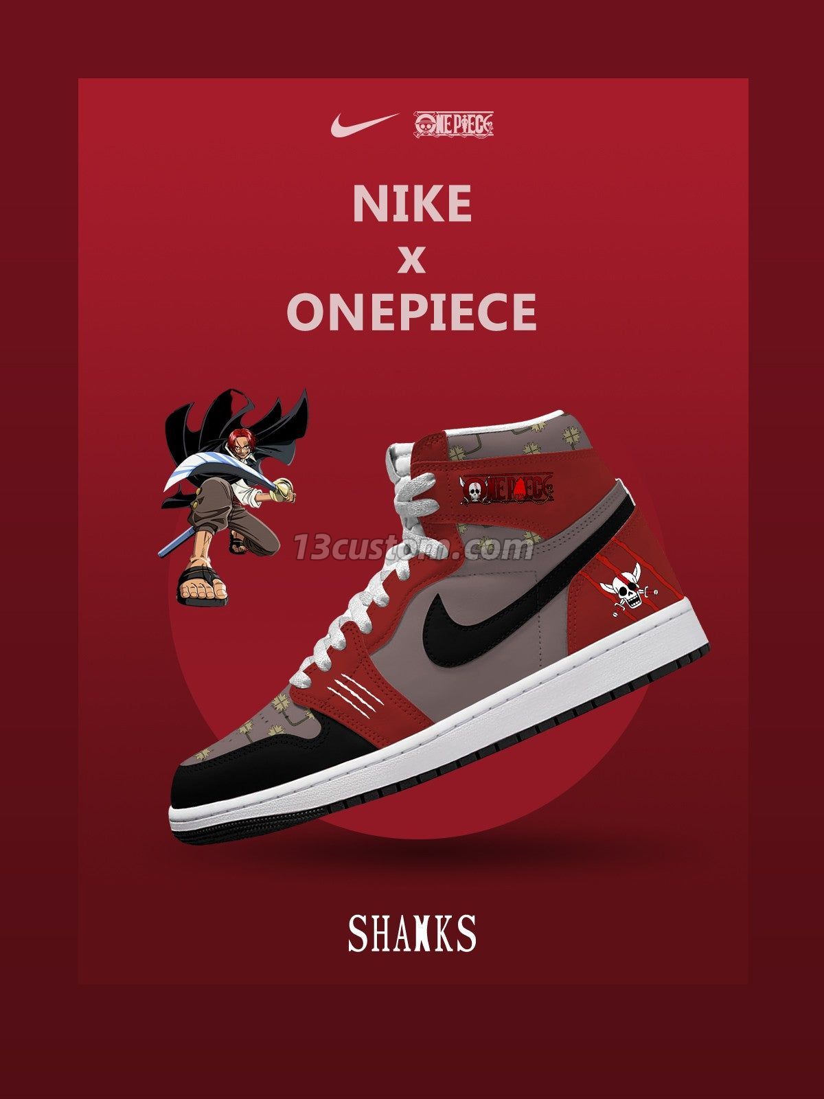 Red-Haired Shanks V.3 Custom High-Top Sneakers