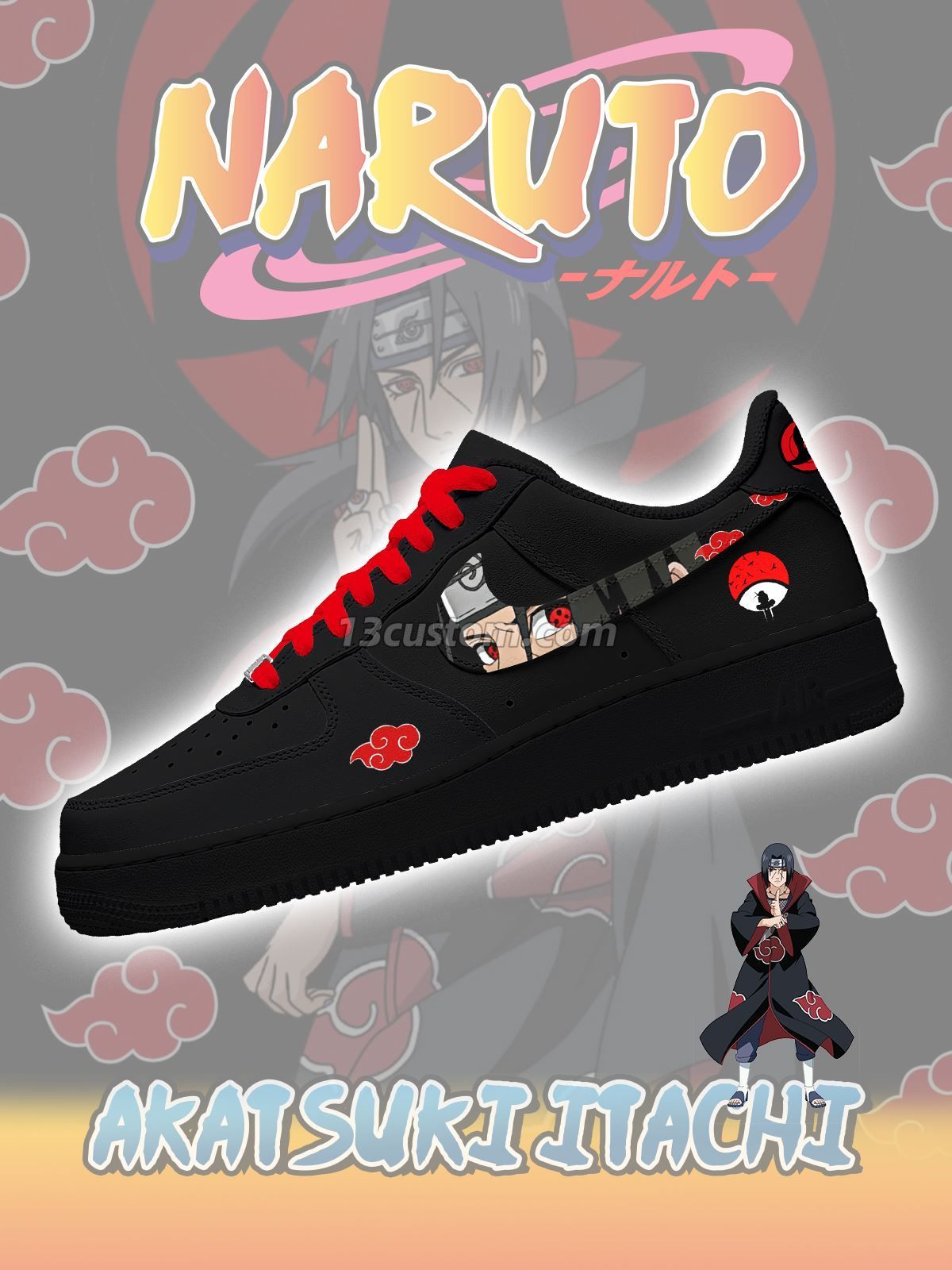 Akatsuki Itachi Uchiha No.2 Custom Sneakers