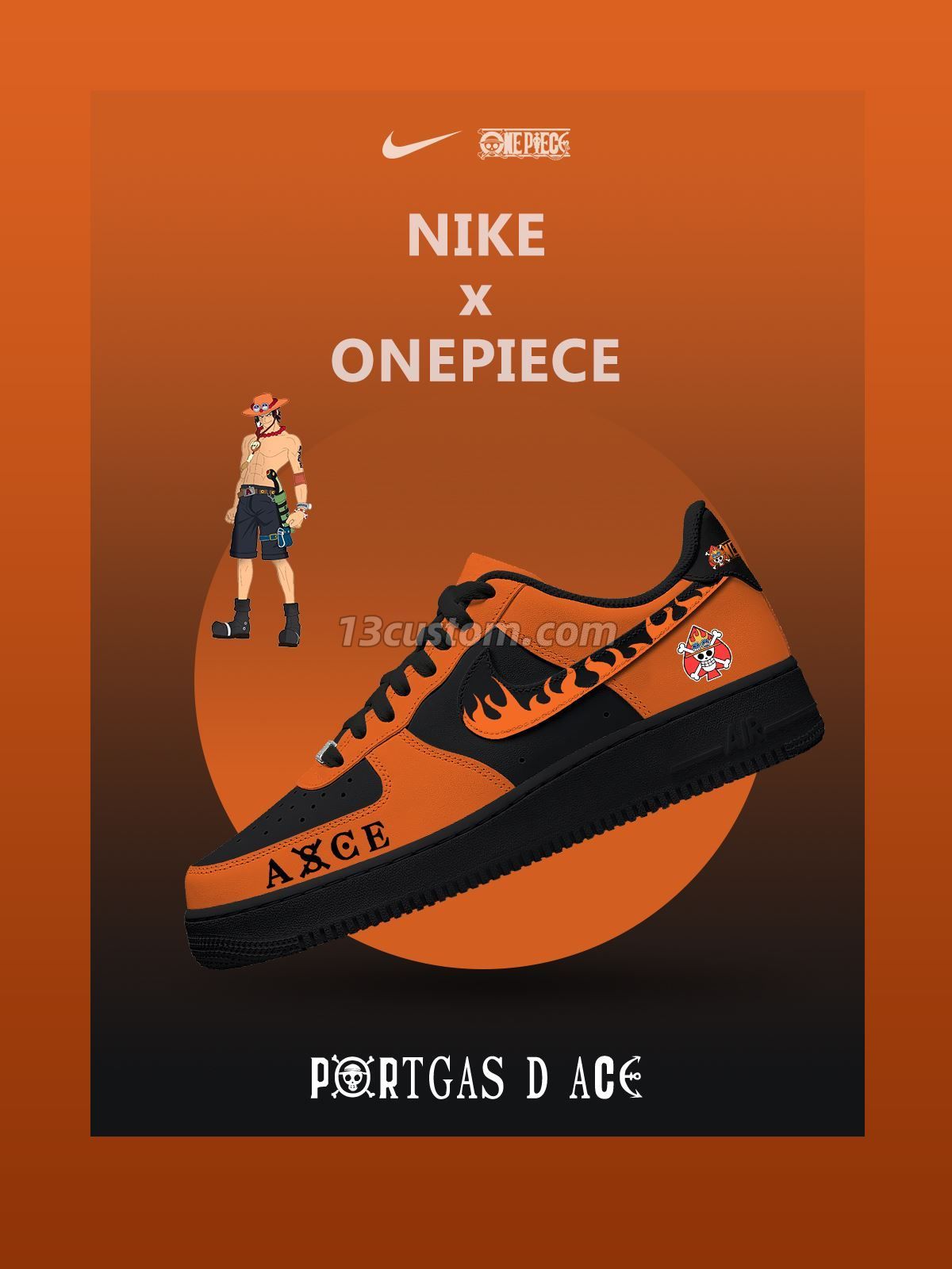 Portgas D Ace V.2 Custom Sneakers