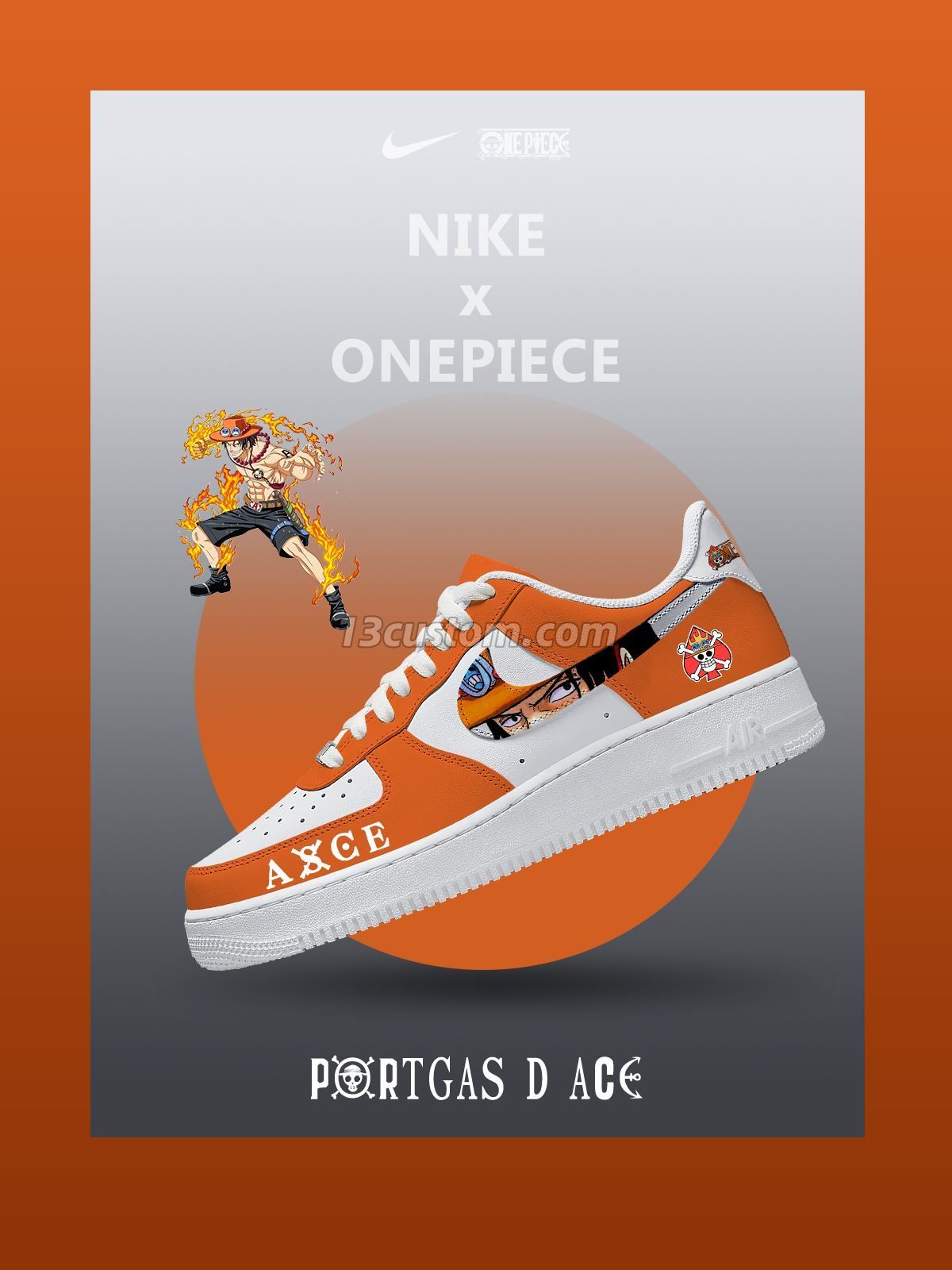 Portgas D Ace V.1 Custom Sneakers