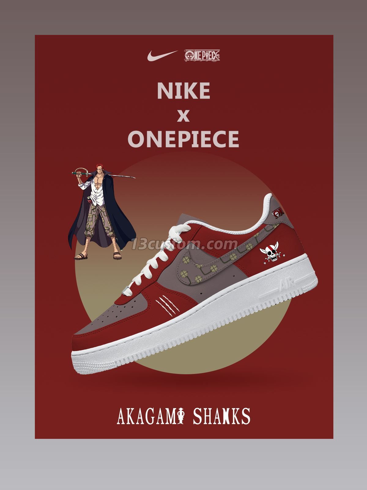 Akagami Shanks Custom Sneakers