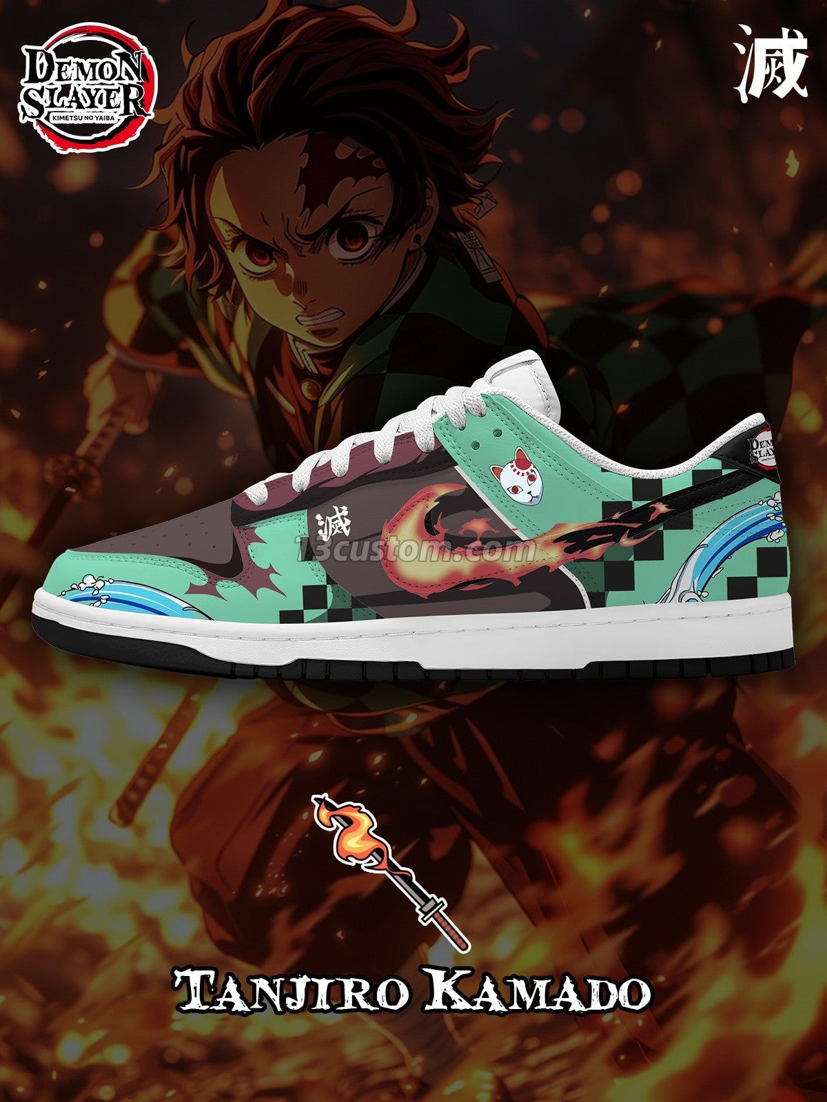 Tanjiro Kamado V.4 Custom Court-Low Sneakers