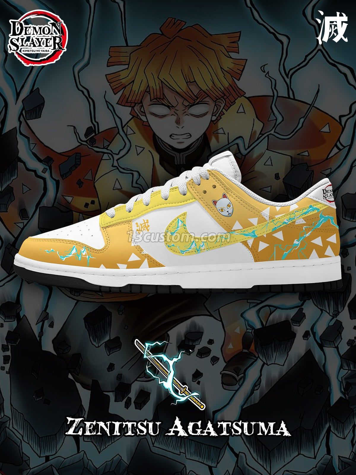 Zenitsu Agatsuma V.1 Custom Court-Low Sneakers