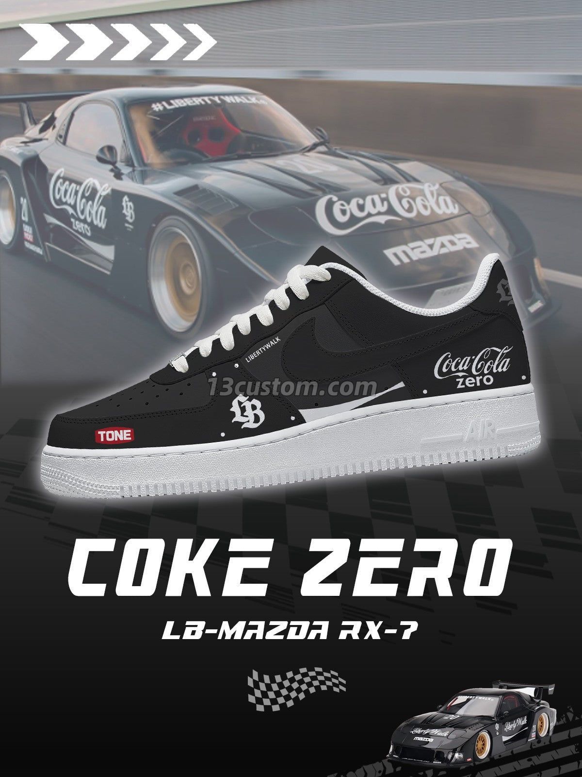 LB RX-7 Coke Zero V.1 Custom Sneakers