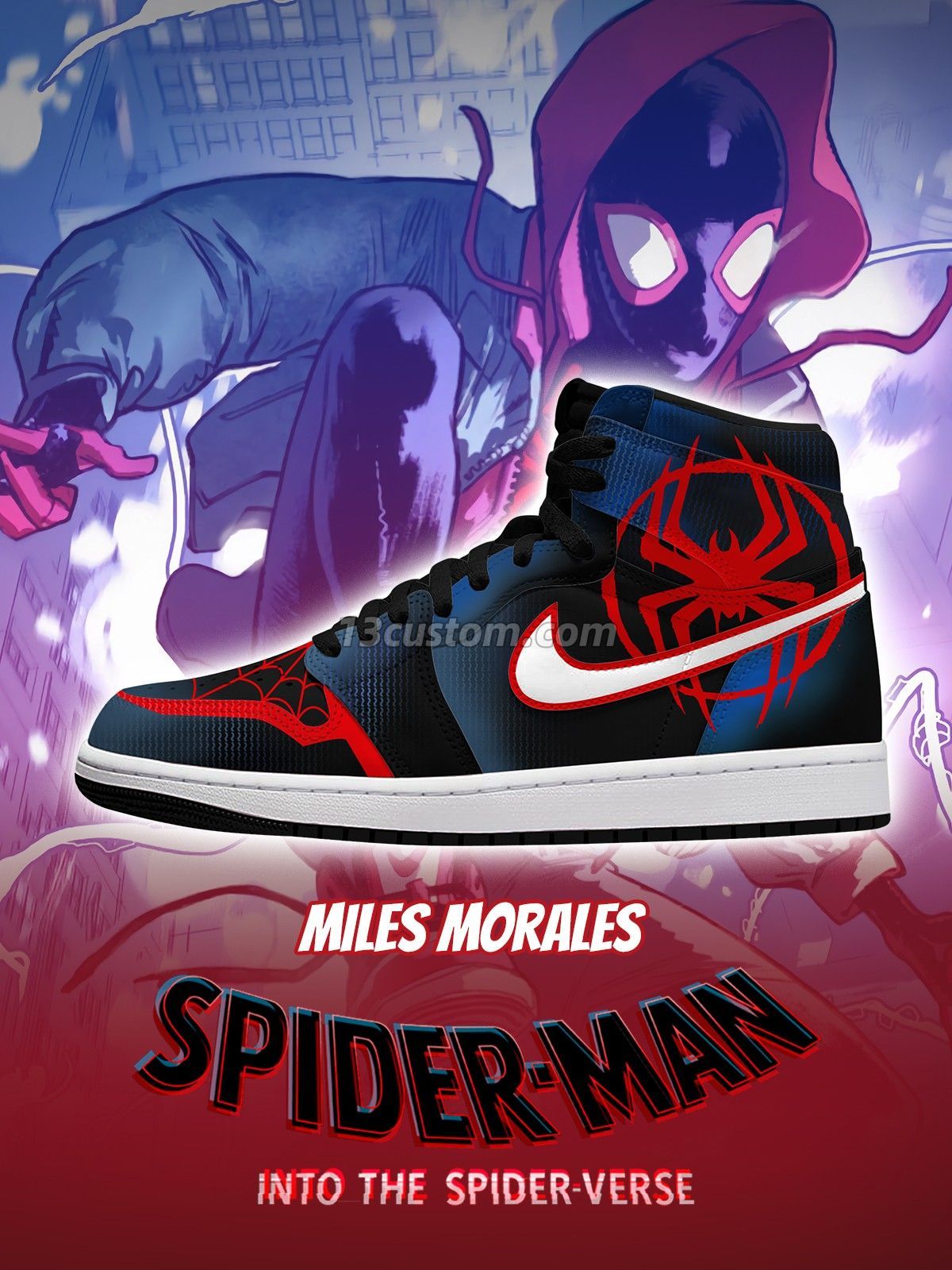 Miles Morales V.1 Custom High-Top Sneakers