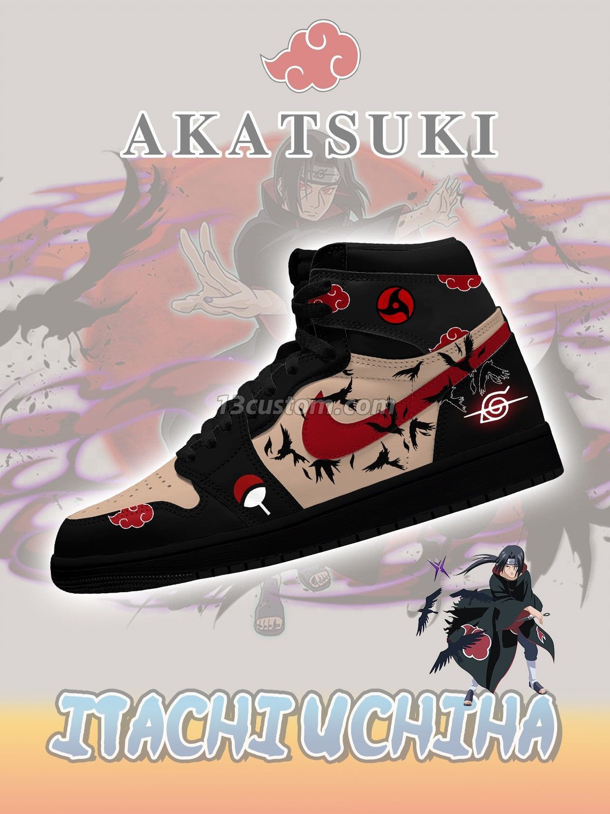 Akatsuki Itachi Uchiha V.6 Custom High-Top Sneakers