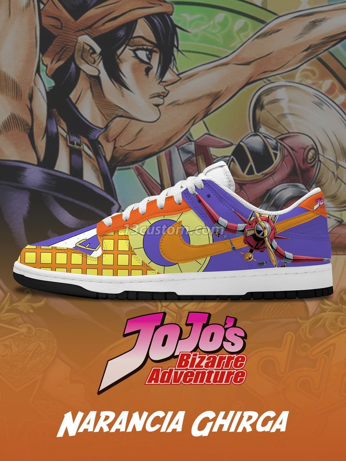 Narancia Ghirga V.2 Custom Court-Low Sneakers
