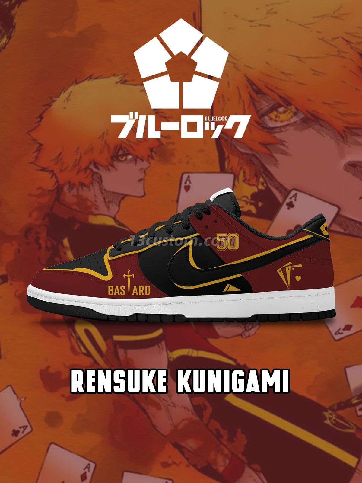 Rensuke Kunigami V.2 Custom Court-Low Sneakers