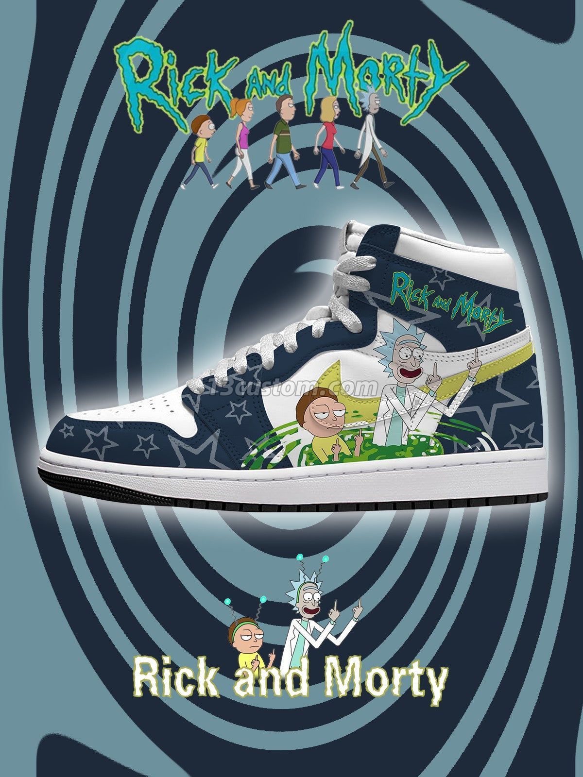 R and M V.2 Custom High-Top Sneakers