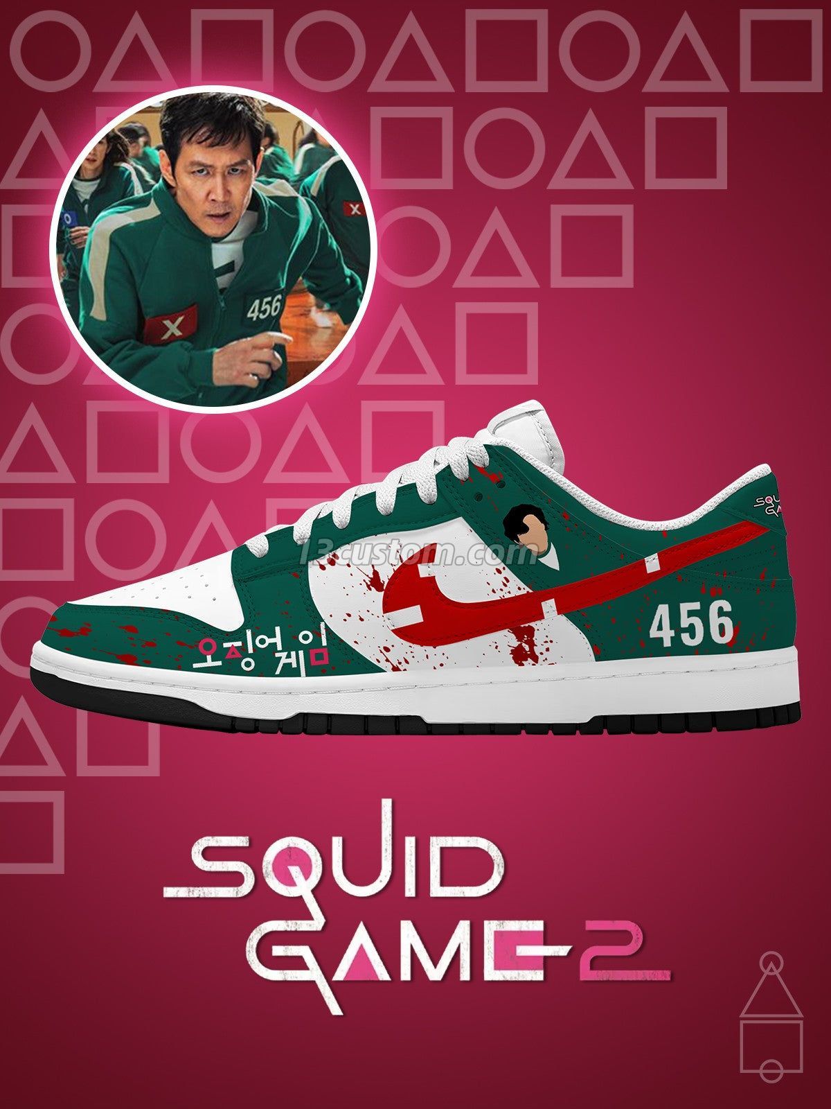 Seong Gi-hun V.1 Custom Court-Low Sneakers