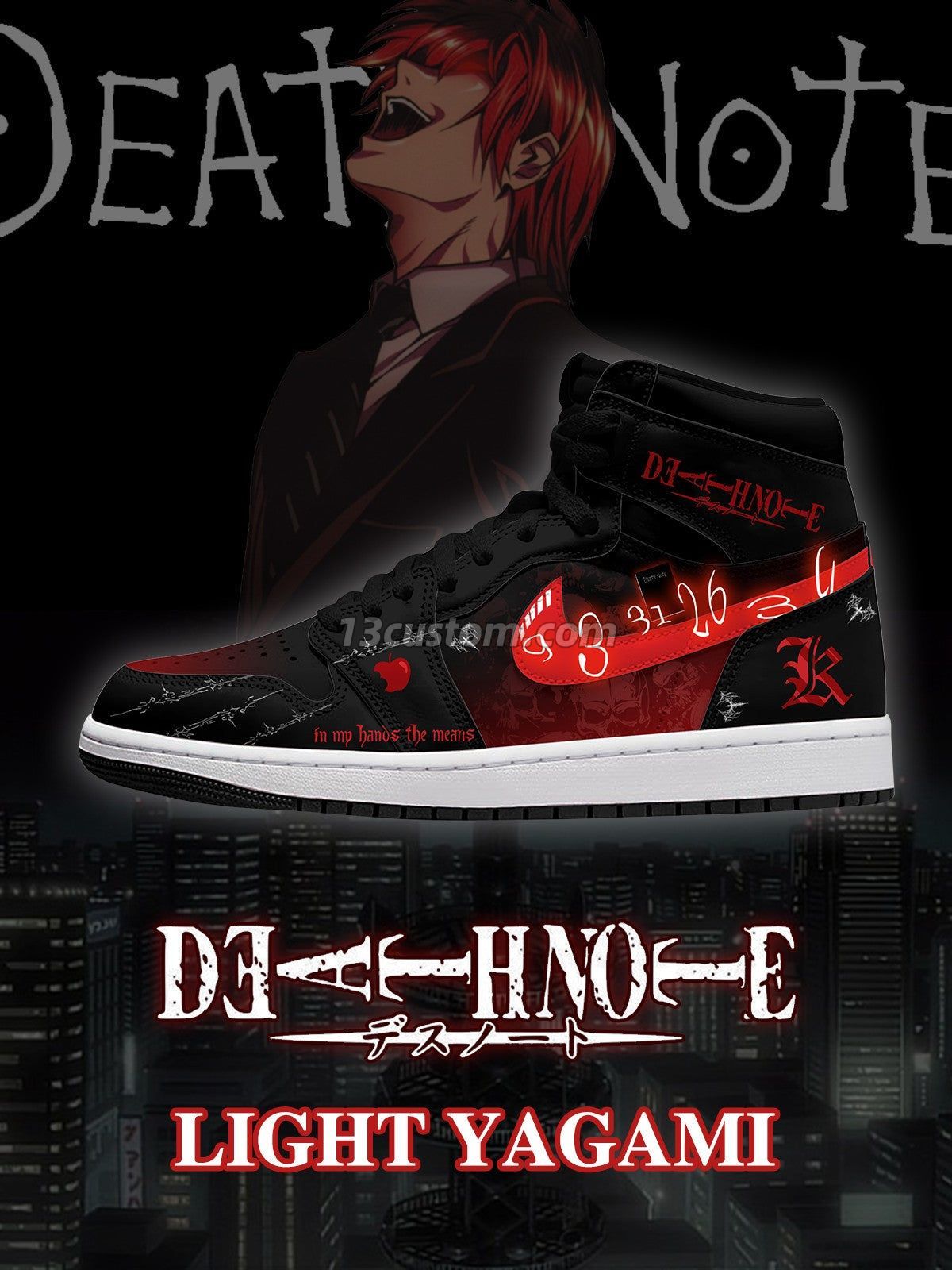 Light Yagami V.3 Custom High-Top Sneakers